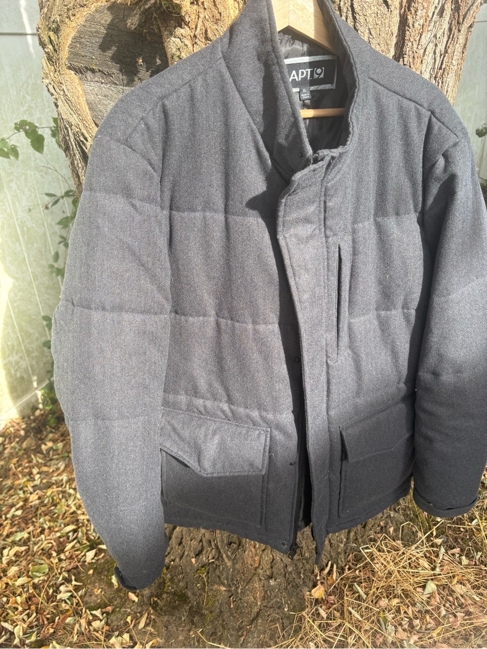 Apt. 9 Men's Quilted Puffer Jacket - Charcoal